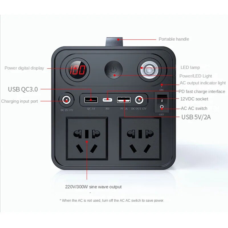 Mini Ups for Router 12v Outdoor Mobile Power Storage Emergency X16A 250W Supply 220V  Dual Connection  Power Battery