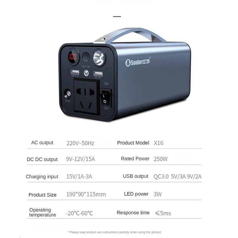 Mini Ups for Router 12v Outdoor Mobile Power Storage Emergency X16A 250W Supply 220V  Dual Connection  Power Battery