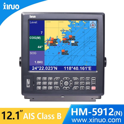 XINUO 12.1 Inch Marine AIS HM-5912N with C-Map Cartography GPS Chart plotter with AIS Transponder Class B