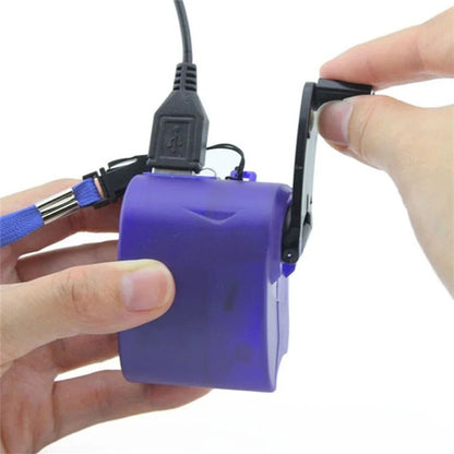 Mini Outdoor Emergency Portable Manual Hand Power USB Charging Charger Hand Crank For Mobile Phones Camping Backpack Gadget