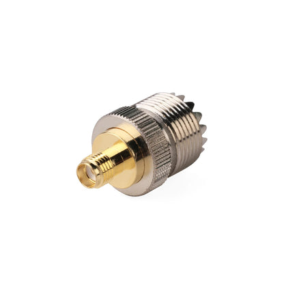 2pcs RF coaxial coax adapter SMA female to UHF(PL259) female SO-239 SO239 SMA Jack/Plug to UHF Nickel Gold Plated Test Converter