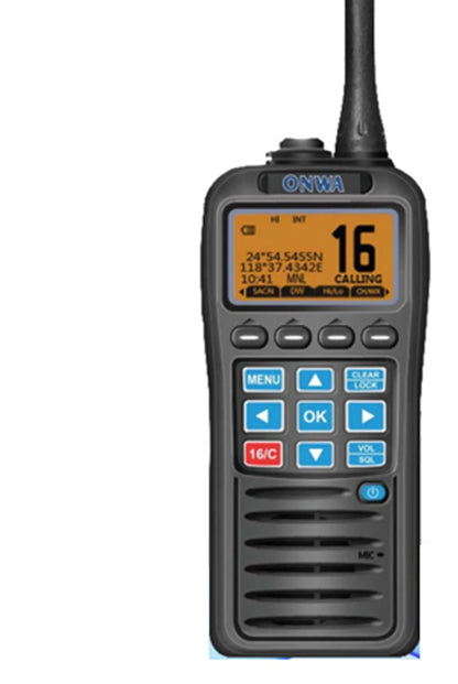 ONWA KV-38 Radio marine portative VHF/DSC avec GPS intégré, DSC, fonction MOB 