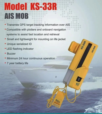 ONWA KS-33R AIS-MOB balise de localisation personnelle Smartfind AIS MOB Tracker transmet les informations de suivi de cible GPS