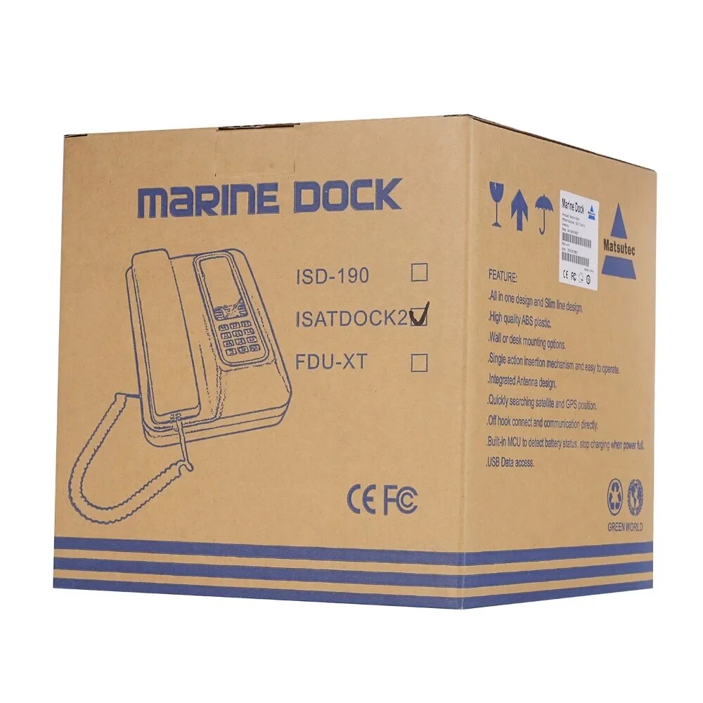 Station d'accueil Maritime Isatphone Pro avec antenne active et câble 10M téléphone satellite Maritime isatdock ISD-190