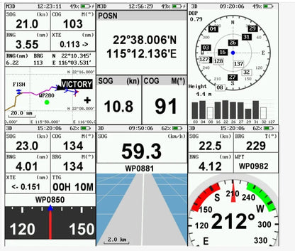 Matsutec GP-280 Navigateur GPS portable/localisateur GPS marin Récepteur GPS portable haute sensibilité/divers écrans de voyage (noir) 