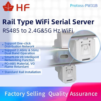 High Flying Protoss-PW31B RS485 to WIFI 2.4GHz And 5GHz Dual Band Serial Server Data Collector DTU Wireless Rail Mounting DTU
