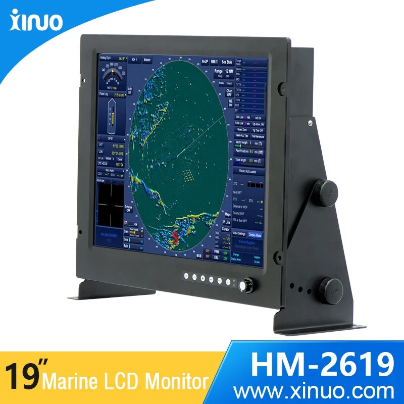 XINUO – moniteur lcd marin à écran 19 pouces, pour radar, sonar, sondeur, écho, boussole, traceurs 