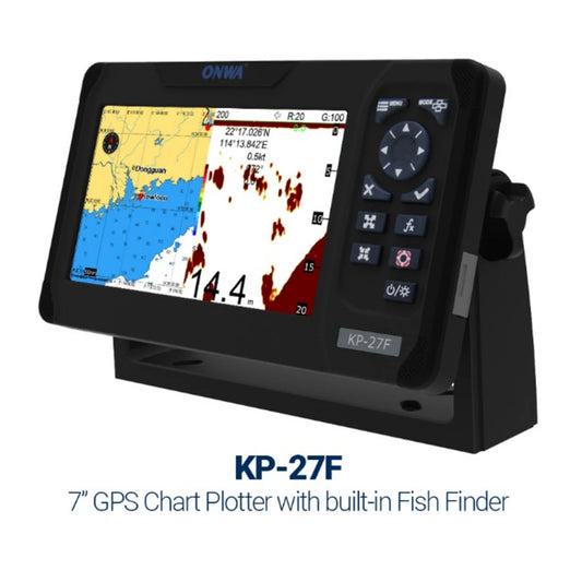 ONWA KP-27F 7-inch Marine GPS Chart Plotter Marine Built-in Fish Finder depth sounder sonar fish finder With TRANSDUCERS
