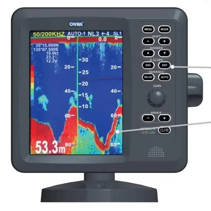 ONWA KFISH -7 détecteur de poissons marins sondeur sonar détecteur de poissons avec double fréquence, avec transducteurs TD-25 