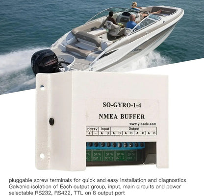 Matsutec NMEA0183 NMEA Buffer SY-1-4 NMEA 1 entrada, 4 saídas Marine Serial Line Splitter Tampão de isolamento para sistemas de circuito de 24V 