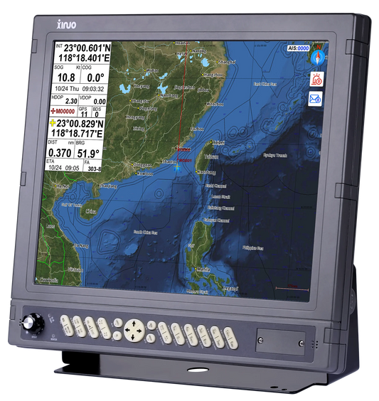 stable performance marine GNSS GPS chart plotter XINUO GN-150 series GN-1517 17" TFT LCD monitor CE IMO CCS NMEA0183 interfaces