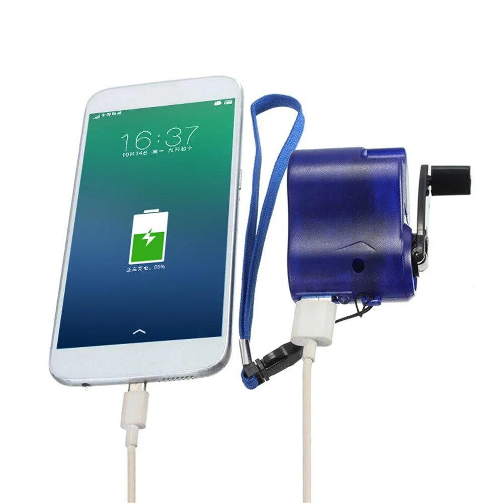 Mini portátil de emergência ao ar livre manual mão energia carregador carregamento usb manivela para telefones celulares acampamento mochila gadget 