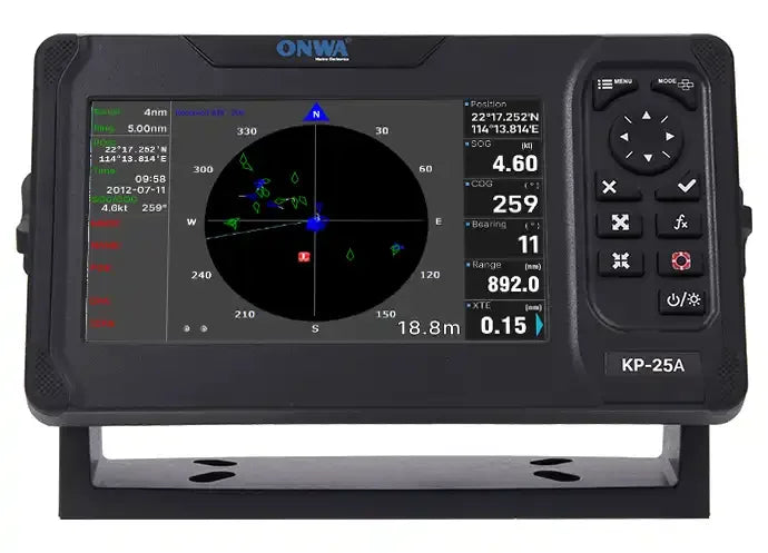 ONWA KP-25A 5-inch Marine GPS Chart Plotter with Class B+ AIS Transponder ( supports Expanded Features)