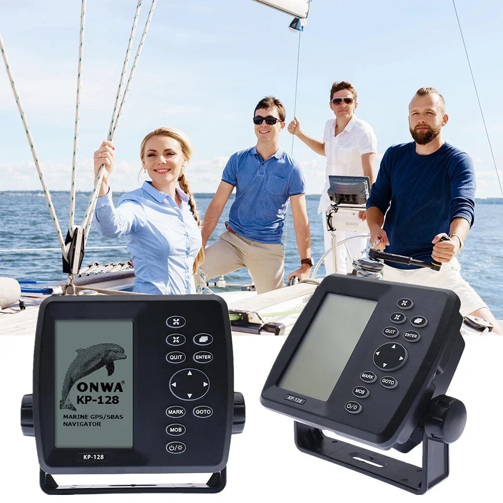 ONWA KP-128 4.3 pouces LCD navigateur Satellite GPS/SBAS système de Navigation DC12V-24V avec antenne GPS pour bateau marin 