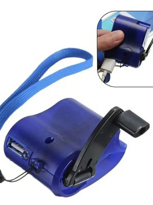 Mini Outdoor Emergency Portable Manual Hand Power USB Charging Charger Hand Crank For Mobile Phones Camping Backpack Gadget