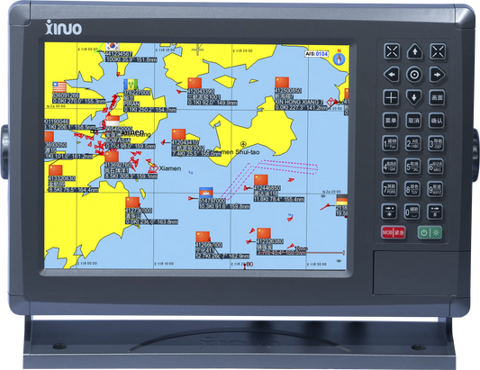 Marine navigator GPS chart plotter with AIS class B combo XINUO XF-1069B 10" TFT LCD monitor CE IMO NMEA0183 interfaces IP65