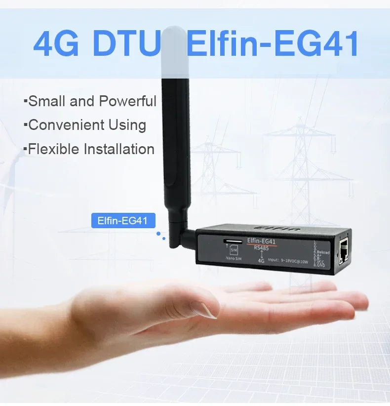 Home LTE Elfin-EG41 4G DTU Module Wireless Two-way Transparent Transmission RS485 Serial Port Digital Transmission