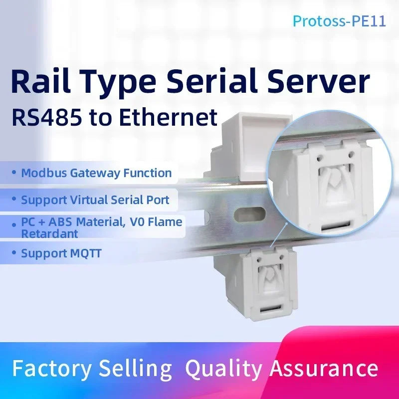 Protoss-PE11 DIN-Rail Modbus RS485 Serial Port to Ethernet Converter