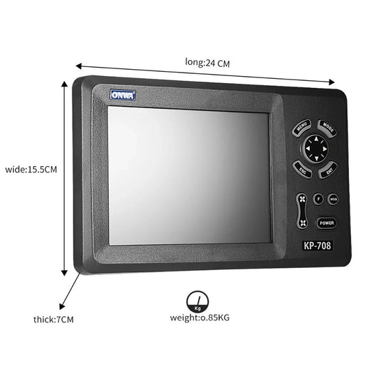 ONWA KP-708A 7-inch Color LCD GPS Chart Plotter with GPS Antenna and Built-in Class B AIS Transponder Combo Marine GPS Navigator