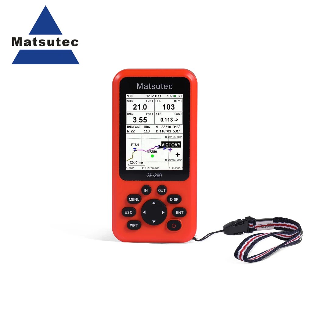 Navegador GPS portátil Matsutec GP-280/localizador GPS marinho portátil de alta sensibilidade receptor GPS/várias telas de viagem
