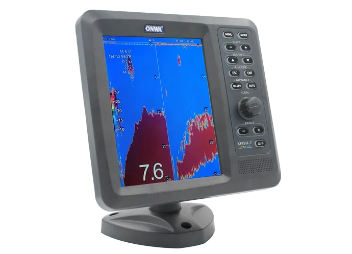 ONWA KFISH -7 détecteur de poissons marins sondeur sonar détecteur de poissons avec double fréquence, avec transducteurs TD-25 