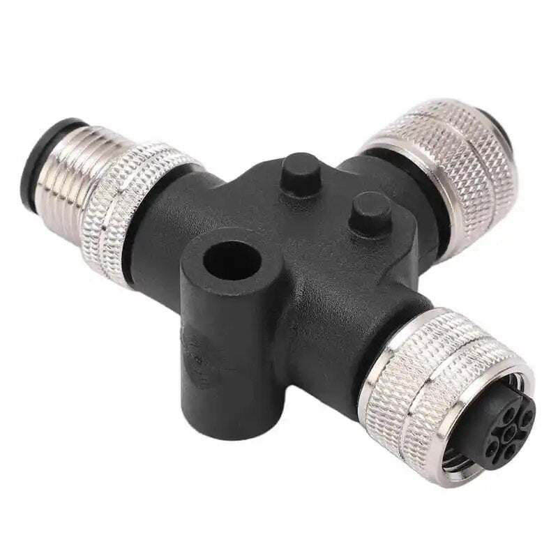 Tee Connector for NMEA 2000 M12 Thread 5 Pin IP67 Waterproof for Lowrance Networks Marine Converter
